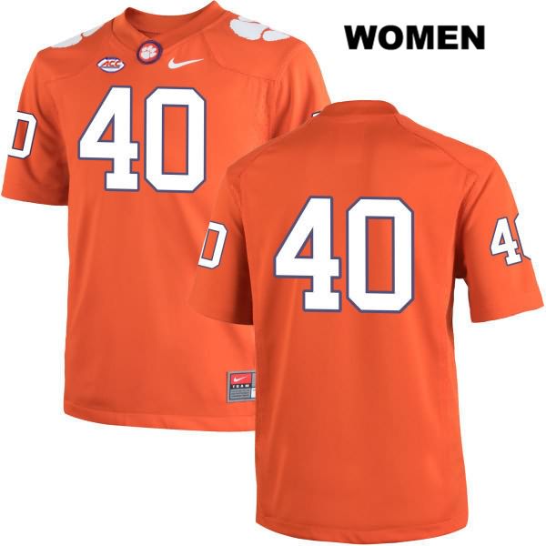 Women's Clemson Tigers #40 Jaquarius Brice Stitched Orange Authentic Nike No Name NCAA College Football Jersey EPQ0446LP